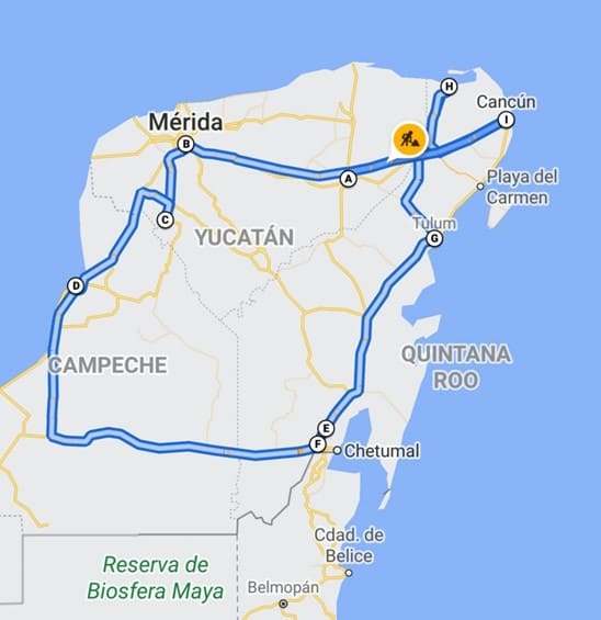 RUTA ROAD TRIP YUCATAN QUINTANA ROO MEXICO