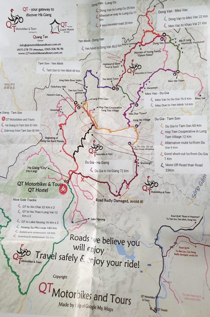 MAPA LOOP DE HA GIANG VIETNAM EN MOTO